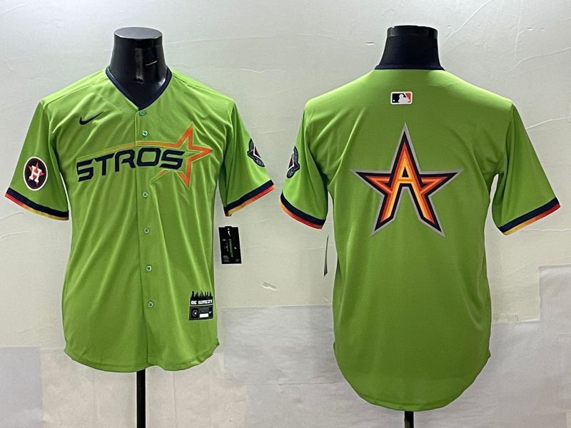 Men Houston Astros Blank Green three generations Joint Name 2025 Nike MLB Jersey style 8
